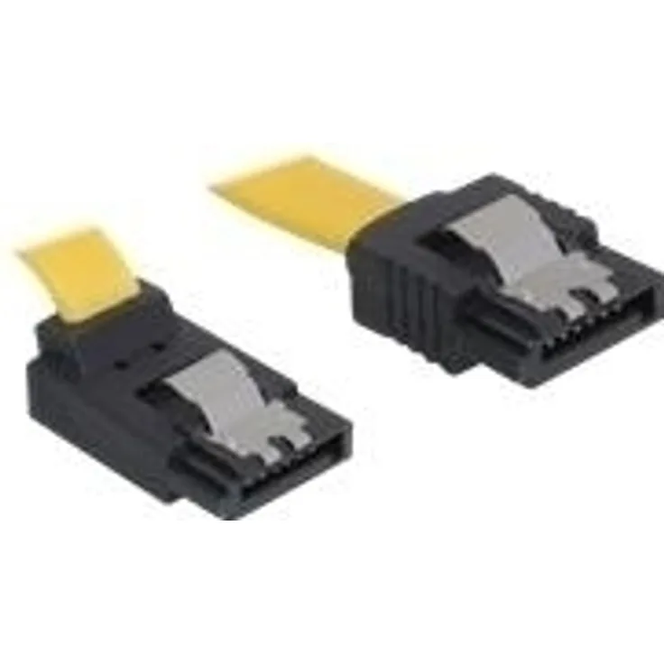 DeLock SATA 6 GB-S Kabel gerade auf Oben gewinkelt 50 cm gelb