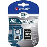 Verbatim Pro U3 Micro-SDHC-Karte 32GB - SD-Karte - Geeignet für 4K-Videoaufnahmen - Wasser- und stoßfest - schwarz