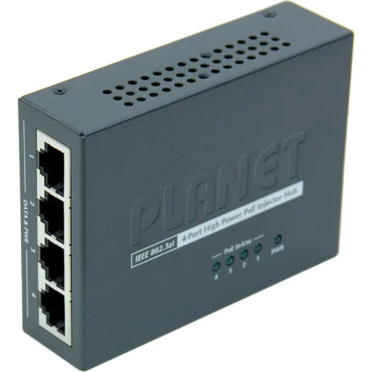 PLANET 4-Port IEEE 802.3at High Power over Ethernet