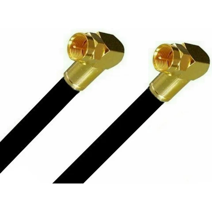 Satkabel Antennenkabel Koaxkabel RG6 Gold Edition Winkel - Winkel 135dB HD 4K 8k HQ 7mm Schwarz 20m