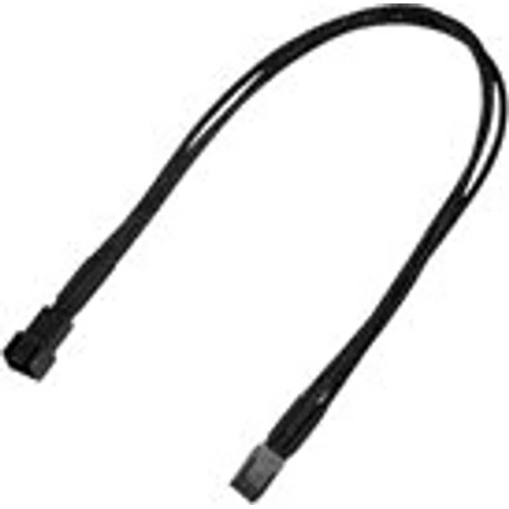 Nanoxia 900100017 3-Pin Molex Verlängerungskabel, 30 cm, Schwarzer Einzelsleeve