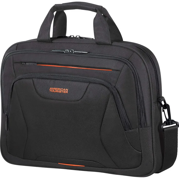 American Tourister at Work Aktentasche, 42 cm, 15 Liter, Black-Orange