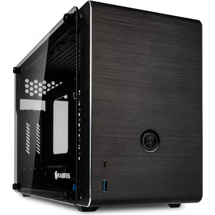 Raijintek Ophion Mini-ITX-Gehäuse, Tempered Glass - schwarz