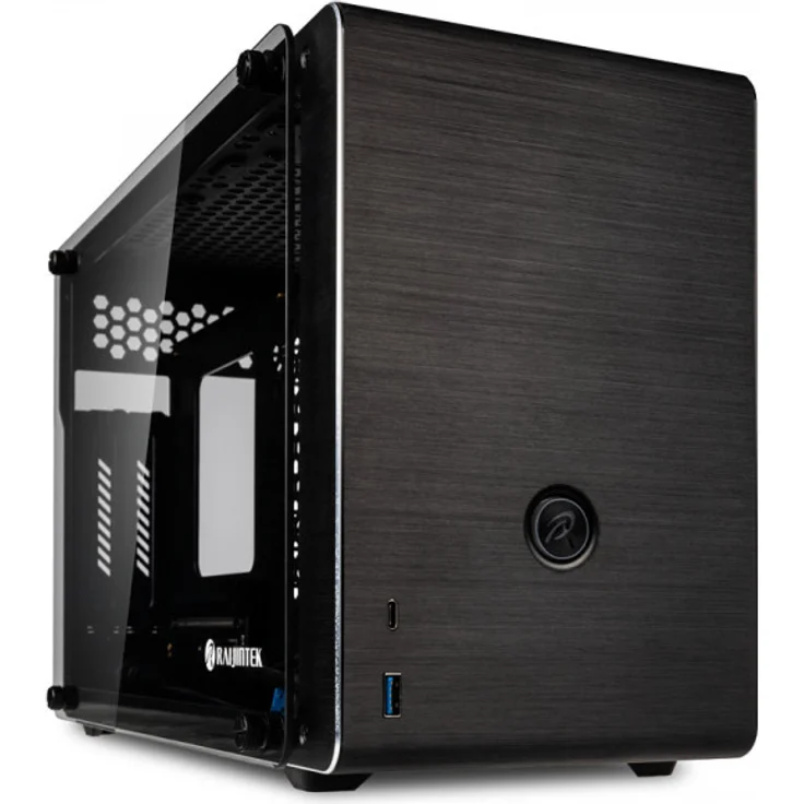 Raijintek Ophion Mini-ITX-Gehäuse, Tempered Glass - schwarz – Bild 1