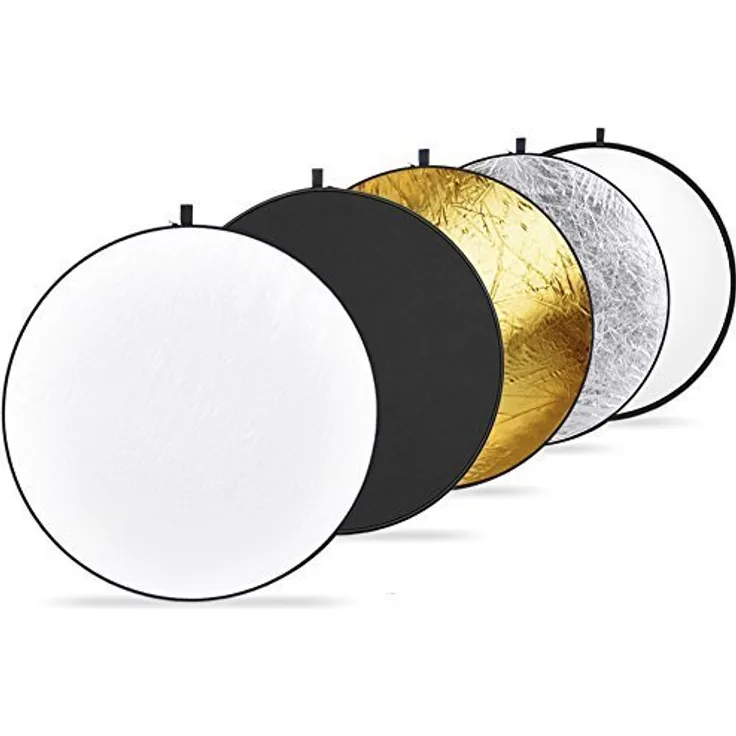 Neewer 5 in 1 Faltreflektoren Set Reflektor (110CM ) Gold, Silber, Weiß, Schwarz und transparent für Studio und Foto Diffusor