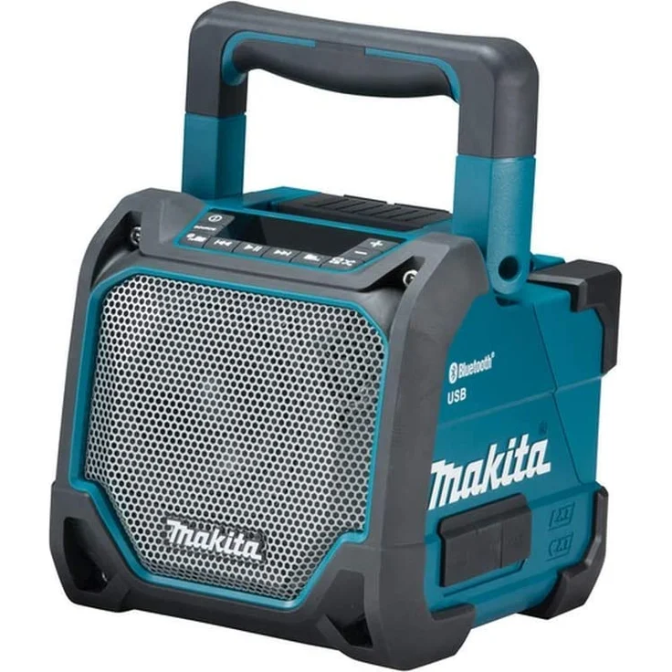 Makita DMR202 Bluetooth-Lautsprecher mit MP3-Player, Subwoofer, USB-Player, Display, wasserdicht, blau – Bild 1