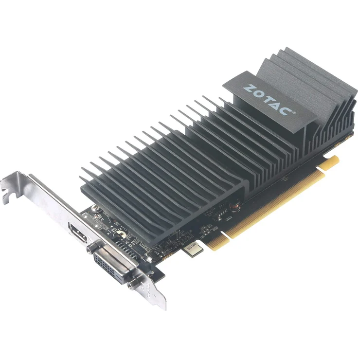 Zotac GeForce GT 1030 Zone Grafikkarte (NVIDIA GT 1030, 2GB GDDR5, 64bit, Base-Takt 1227 MHz - Boost-Takt 1468 MHz, 6 GHz, passiv gekühlt) – Bild 4