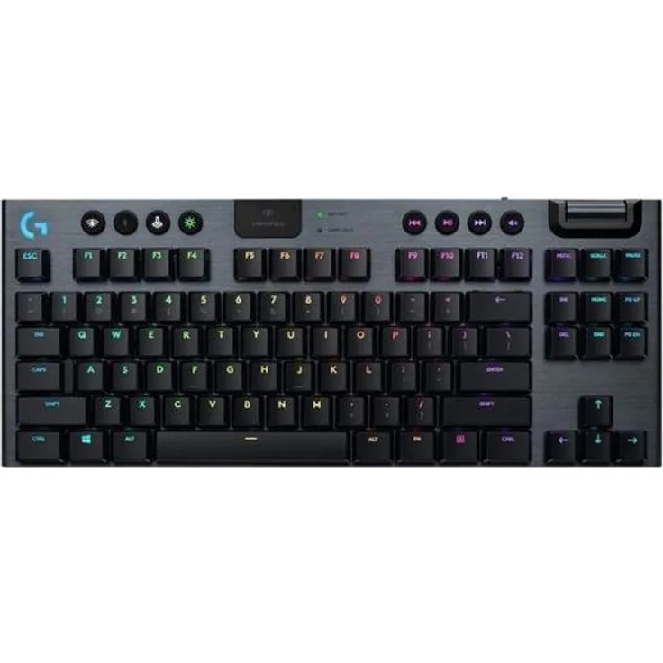 Logitech Gaming G915 TKL - Tastatur - backlit - USB, Bluetooth, LIGHTSPEED - QWERTY - USA International - GL Tactile - Kohle (920-009503)