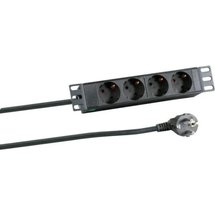 EFB-Elektronik 10'' 1HE Steckdosenleiste 4xE 7-3 Ohne Schalter, in Alu, sw