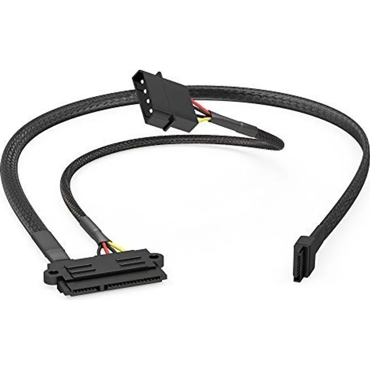 KabelDirekt - 22-Pin SATA auf 4-Pin Molex Stromkabel 30cm und 7-Pin SATA 3 Datenkabel 6 Gbit-s 60cm