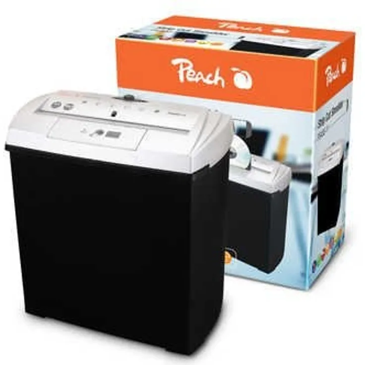 Peach PS400-11 Streifenschnitt Aktenvernichter | 5 Blatt | 7 Liter | 6 mm Streifenbreite | schreddert Papier, CDs und Kreditkarten | großer Blatteinzug