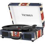 Victrola Suitcase Turntable 3-Gang Bluetooth Kofferplattenspieler - Britische Flagge