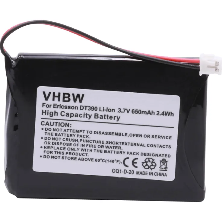 vhbw Li-Ion Akku 650mAh (3.7V) für Handy Smartphone Telefon Aastra 660177, 660177/R1C wie 660177 R1A, BKB201010/1, FA01302005, FA83601195.