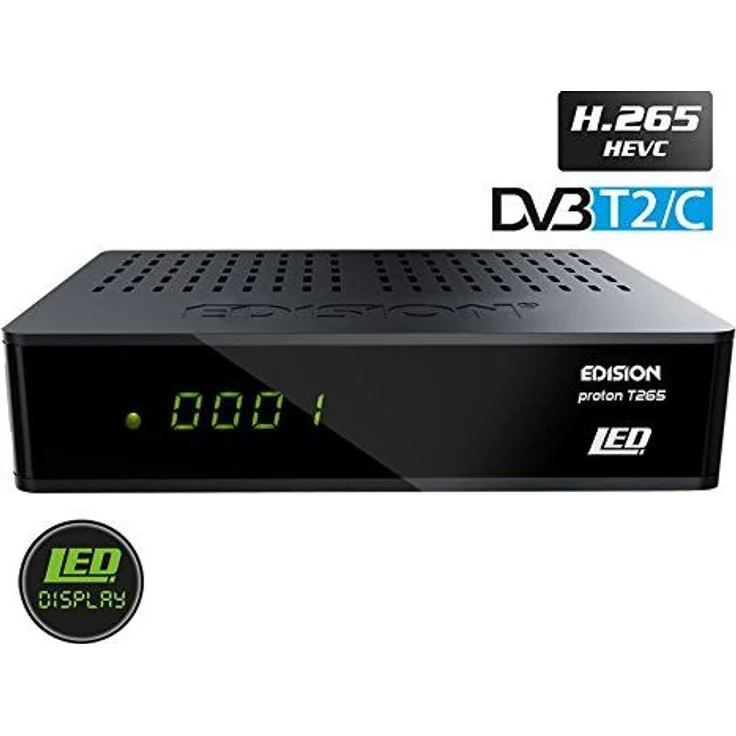 Edision proton T265 LED DVB-T2 HD H.265 HEVC Full HD Hybrid FTA Receiver HDTV DVB-T2/DVB-C DISPLAY HDMI SCART S/PDIF USB 2.0 – Bild 2