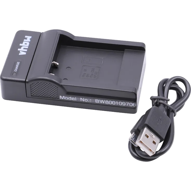 vhbw USB Akkuladegerät kompatibel mit Sony Cybershot DSC-W670, DSC-W630, DSC-W650, DSC-W510 Digitalkamera, Camcorder, Action Cam-Akku - Ladeschale