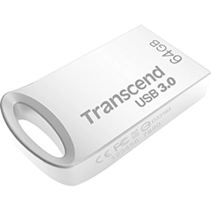 Transcend 64GB kleiner und kompakter USB-Stick 3.1 Gen 1 (für den Schlüsselanhänger) JetFlash silber TS64GJF710S – Bild 2
