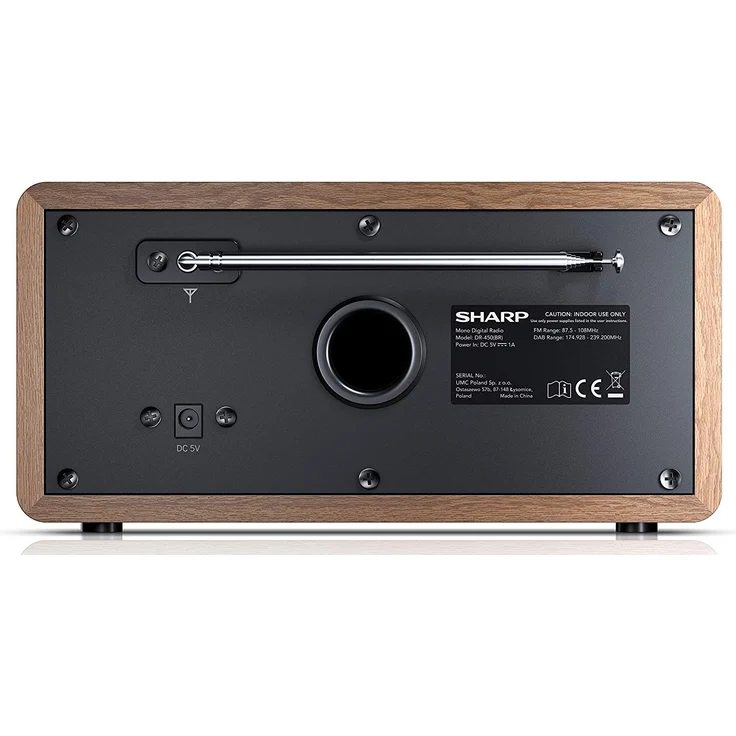 SHARP DR-450 (BR) DAB, DAB+ Digitalradio, Bluetooth, FM Radio, Alarm--Schlaf und Snooze-Funktion, Holzoptik, Braun – Bild 4