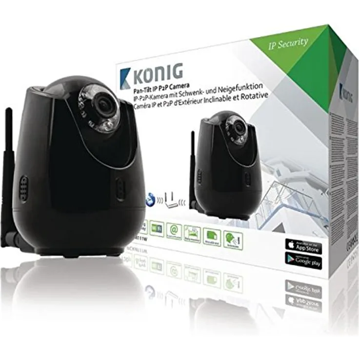 König SAS-IPCAM111B IP-Sicherheitskamera Innenraum Kuppel Schwarz Sicherheitskamera - Sicherheitskameras (IP-Sicherheitskamera, Innenraum, Kuppel, Schwarz, Tisch-Wand, 1 MP)