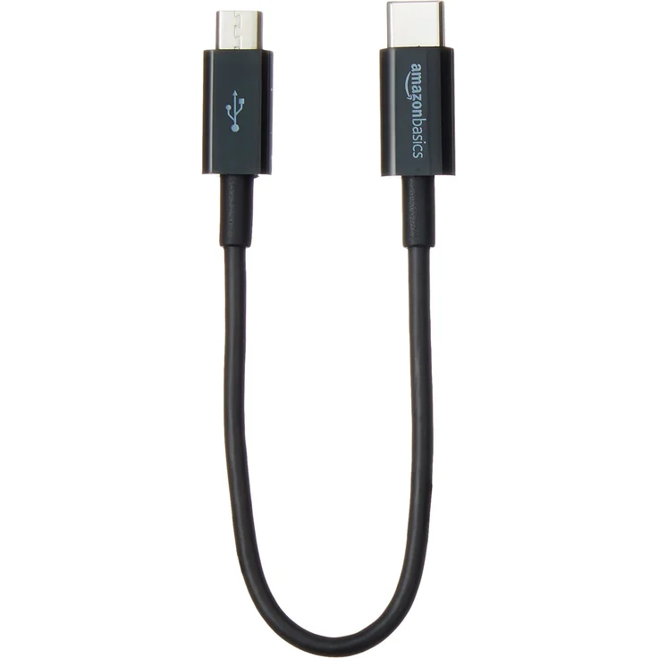 AmazonBasics - Verbindungskabel, USB Typ C auf Micro-USB Typ B, USB 2.0, 15,2 cm, Schwarz – Bild 1