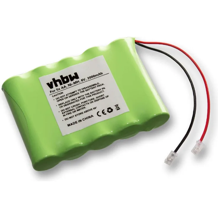 vhbw NiMH Universal Akku Akkupack 2000mAh 6V 5x AA