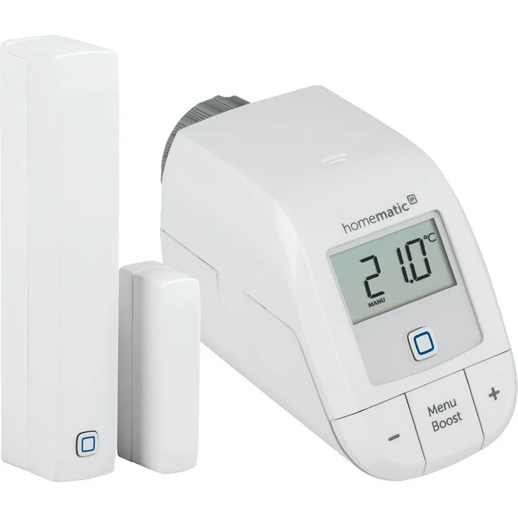 Homematic IP HmIP-SK9 Starter Set Heizen – easy connect, , Digitale Steuerung für Heizung per App, Amazon Alexa, Google Assistant, einfache Installation, Energie sparen, Thermostat und Fenstersensor (153413A0) – Bild 2