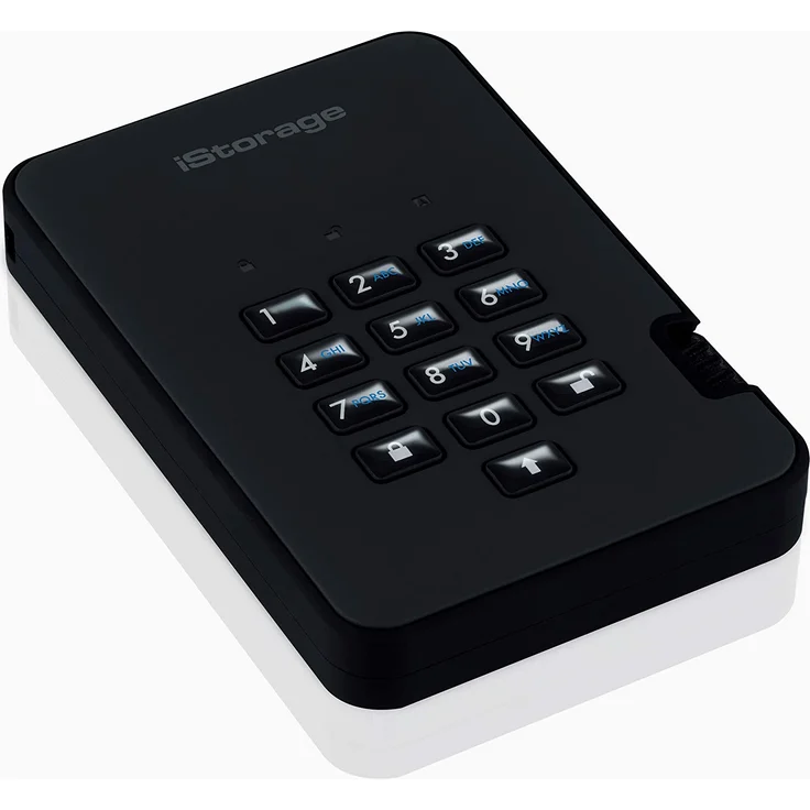 iStorage diskAshur² - Festplatte - verschlüsselt - 1 TB - extern (tragbar) - USB 3.1 Gen 1 - 5400 rpm - Puffer: 8 MB - 256-Bit-AES, FIPS 197 - Phantomschwarz (IS-DA2-256-1000-B) – Bild 2