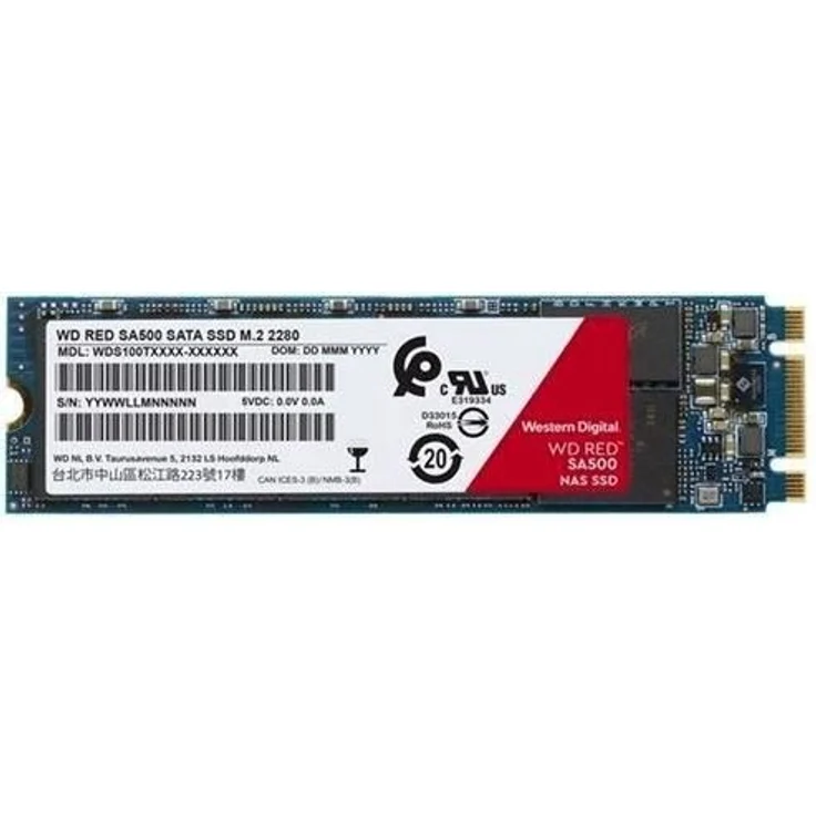WD Red SA500 NAS SATA SSD WDS100T1R0B - Solid-State-Disk - 1 TB - intern - M.2 2280 - SATA 6Gb/s (WDS100T1R0B) – Bild 1