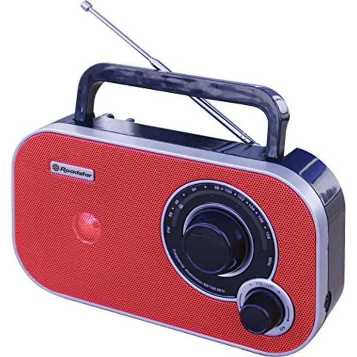 Roadstar TRA-2235 rot tragbares Radio mit Kopfhöreranschluss (UKW, Mono-Breitbandlautsprecher)