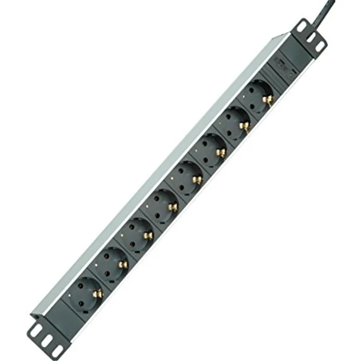 ROLINE 19071622 48,26 cm (19 Zoll) Steckdosenleiste 8-Fach und C14-Stecker, 2m Aluminium