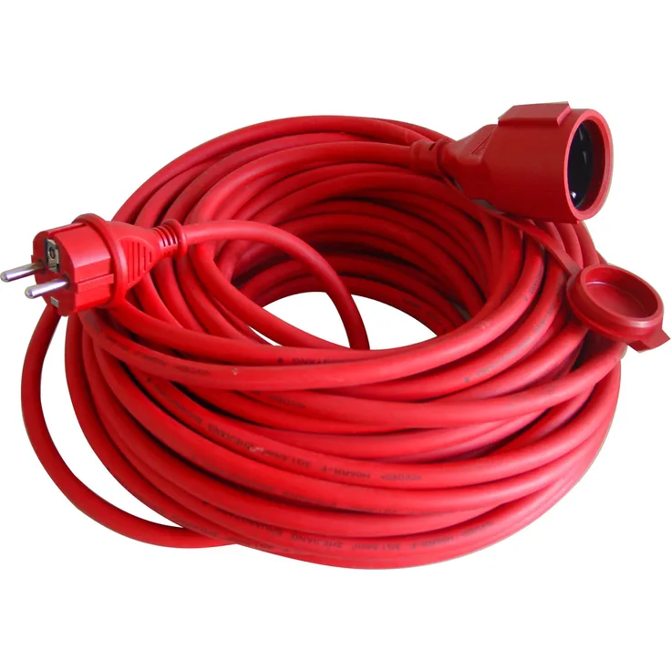 UNITEC 44590 Gummi-Verlängerung H05RR-F 3G1,5 mm², 25 m, rot