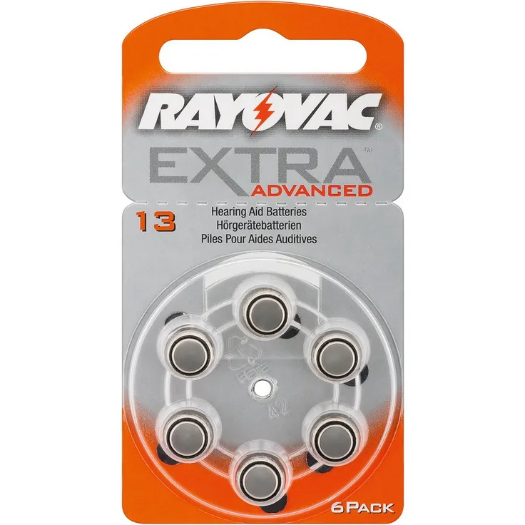 Rayovac 49589 Zink-Luft Hörgeräte-Knopfzelle, 1,4 V