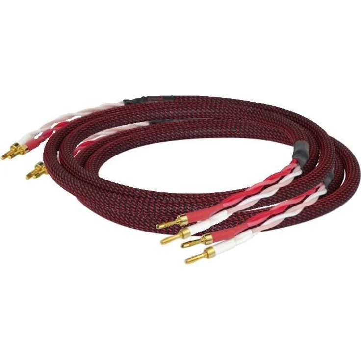 Dynavox Perfect Sound Lautsprecherkabel, Paar, Flexibles High-End Lautspecher-Kabel mit hochwertigen Bananensteckern, konfektioniert, Farbe schwarz-rot, Länge 5 m – Bild 1