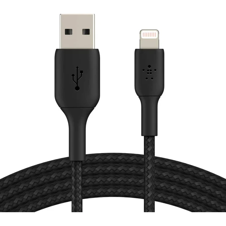 Belkin Lightning Lade/Sync Kabel ummantelt, 1 m, schwarz – Bild 1