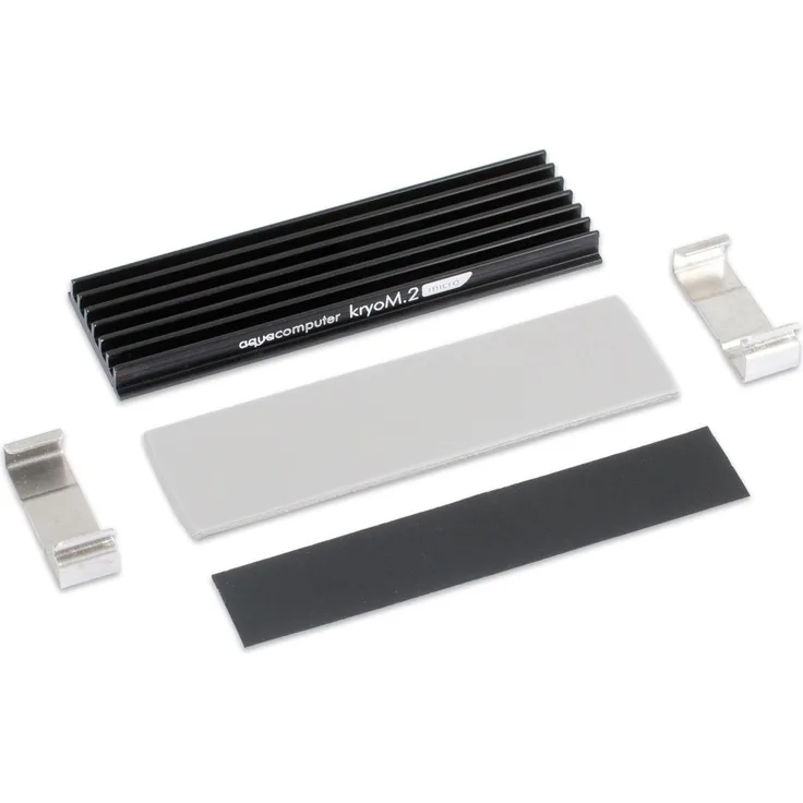 Aqua Computer kryoM.2 - Festplattenlaufwerk - Kühlkörper - Aluminium - Schwarz - Aluminium - Edelstahl - 70 mm - 24 mm (53247)