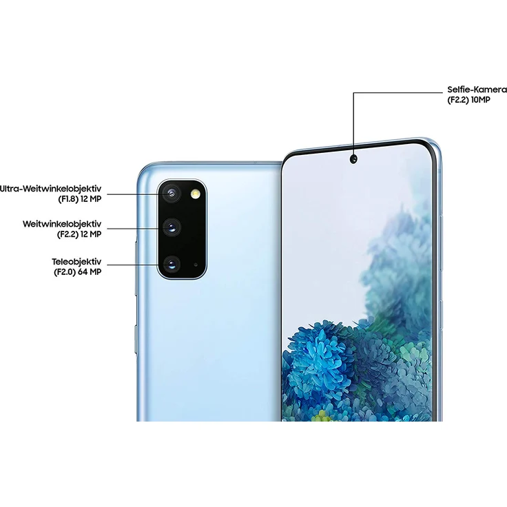 Samsung Galaxy S20 5G Smartphone 15,83cm (6,2 Zoll) Dynamic AMOLED-Display, 128GB interner Speicher, 12GB RAM, Hybrid-SIM, Android, Cloud Blue – Bild 5