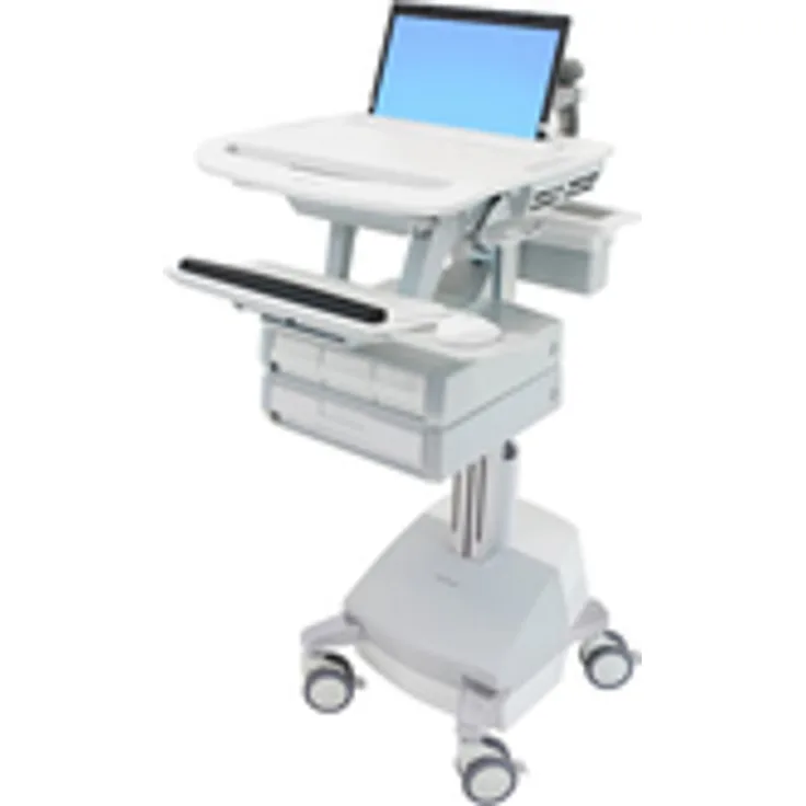 ERGOTRON StyleView Laptop-Wagen SLA-Antrieb 4 Schublade 3x1+1 bis 43,9cm 17,3Zoll 9,5kg.Anhebung 51cm 66Ah Power System 2x33Ah 12V