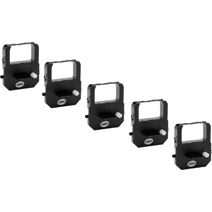 vhbw 5x Farbband Schriftband passend für Seikosha TP 15, TP 20 Nadeldrucker, Bondrucker schwarz