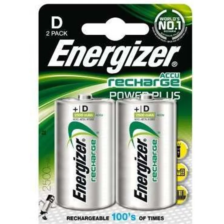 Energizer Wiederaufladbare Batterien D, Recharge Power Plus, 4 Stück