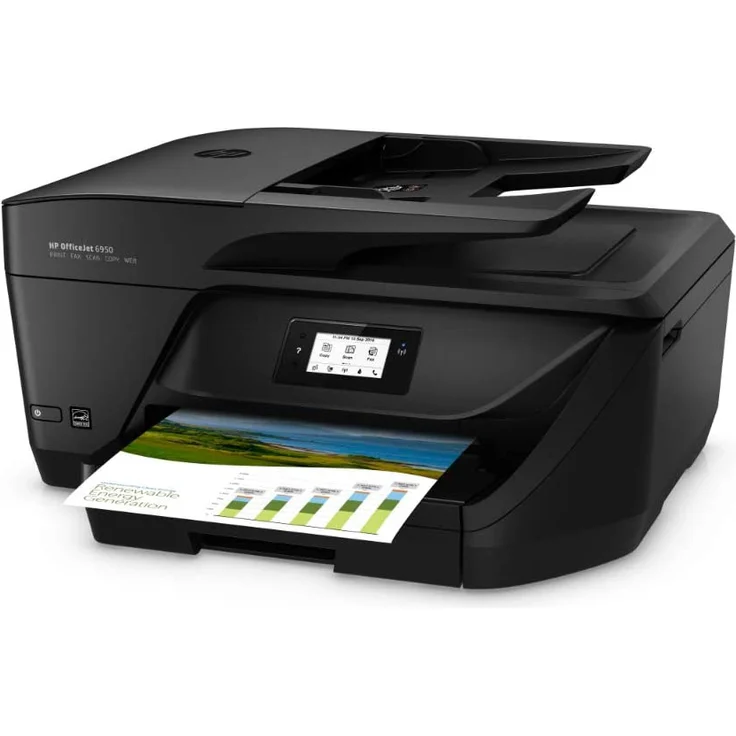 HP Officejet 6950 (4-in-1) Multifunktionsdrucker - (Thermal Inkjet) Farbe, Druckgeschwindigkeit: 16 s/w, 9 Farbe, Auflösung: 1200 x 600, USB, RJ-11, WLAN, Instant Ink (P4C85A#BAW) – Bild 3