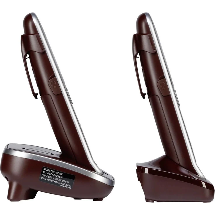 Panasonic KX-TGJ322GR Familien-Telefon mit Anrufbeantworter, Schnurloses Telefon DUO, 2 Mobilteile, strahlungsarm, Anrufschutz, weinrot – Bild 3