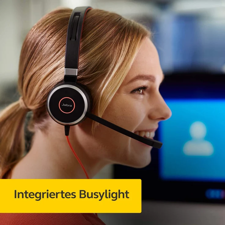 Jabra Evolve 40 MS Stereo Headset Microsoft zertifizierte Kopfhörer für VoIP Softphone mit passivem Noise-Cancelling USB-Kabel mit Anrufsteuerung Schwarz – Bild 4