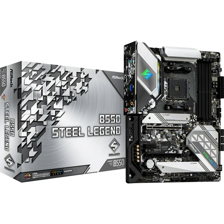 Asrock B550 Steel Legend - ATX, AMD B550, Sockel AM4, Dual-channel DDR4 (90-MXBDF0-A0UAYZ)