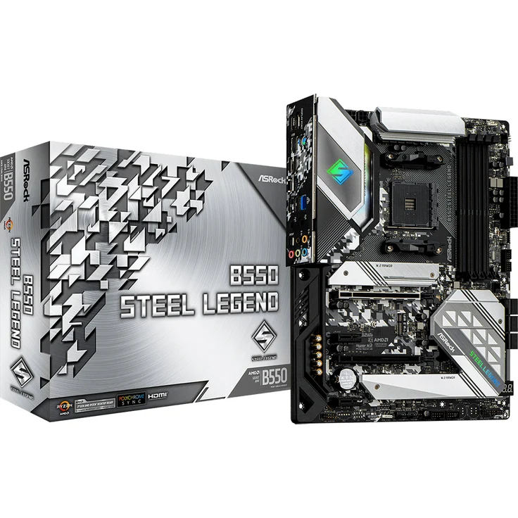 Asrock B550 Steel Legend - ATX, AMD B550, Sockel AM4, Dual-channel DDR4 (90-MXBDF0-A0UAYZ) – Bild 1