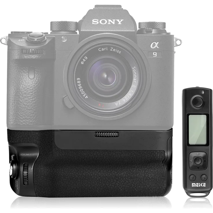 Meike Die neue MK A9 Pro Batteriegriff Eingebaute 2,4 GHz Fernbedienung Bis zu 100M zur Steuerung der Aufnahme Vertikal-Aufnahme-Funktion für Sony A9 A7RIII Kamera
