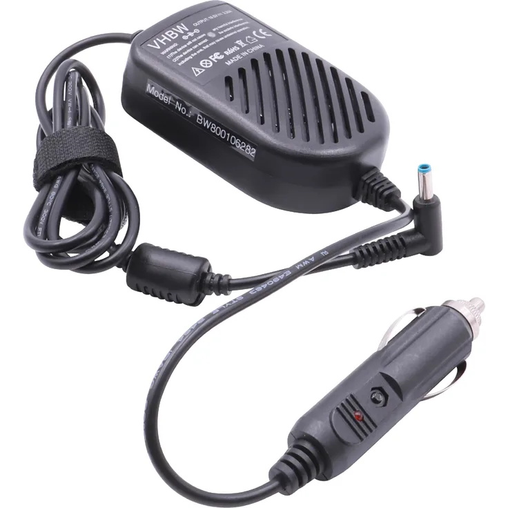 vhbw 12V Kfz-Netzteil Ladegerät Ladekabel für Notebook, Laptop HP Chromebook 14 G1, Envy 15-K019NR wie PP009C, 709985-002, 710412-001.