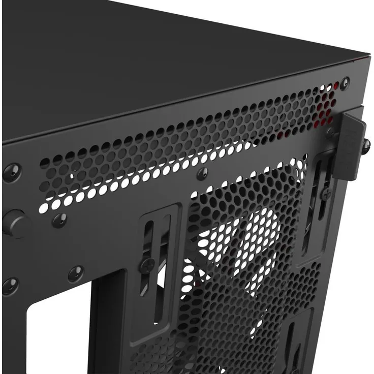 NZXT H710i - ATX-Mid-Tower-Gehäuse für Gaming-PCs - Front USB-C Port - Tempered Glass-Seitenfenster mit Schnellspanner - Vertikale GPU Montage möglich - Für Wasserkühlung nutzbar - Schwarz-Rot