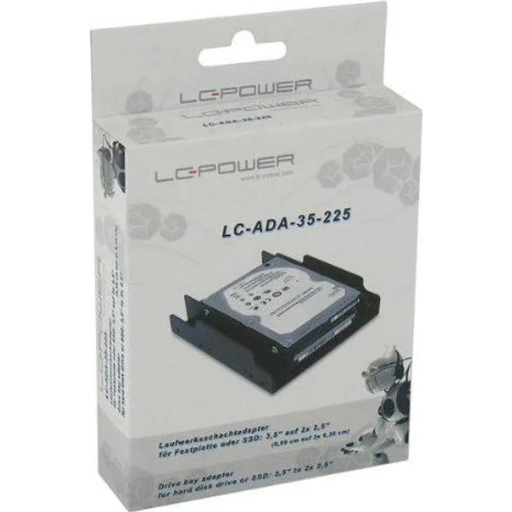 LC-Power Einbaurahmen 2x 2,5'' SSD auf 1x 3,5'' Laufwerksschacht