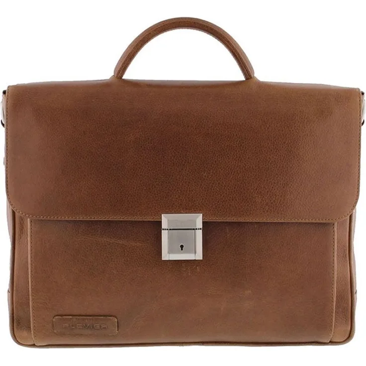 Plevier URBAN Leder Business Aktenmappe 15,6 Cognac