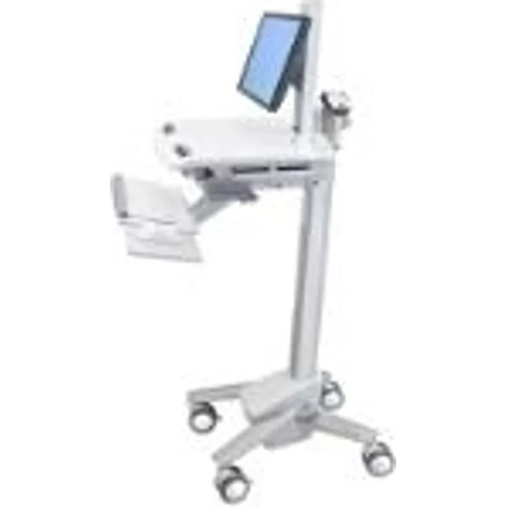 Ergotron StyleView Cart with LCD Pivot, SV40 - Wagen für Notebook/Tastatur/Maus/Barcode-Scanner - Kunststoff, Aluminium, verzinker Stahl - Grau, weiß, Polished Aluminum - Bildschirmgröße: bis zu 55,9 cm (bis zu 55,90cm (22'') ) - Montageschnittstelle: 100
