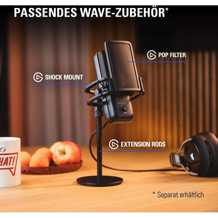 Elgato Wave:3, Premium-USB-Kondensatormikrofon mit digitaler Mixing-Lösung, Anti-Clipping-Technologie und kapazitivem Sensor für Stummschaltung, für Streaming und Podcasting – Bild 10
